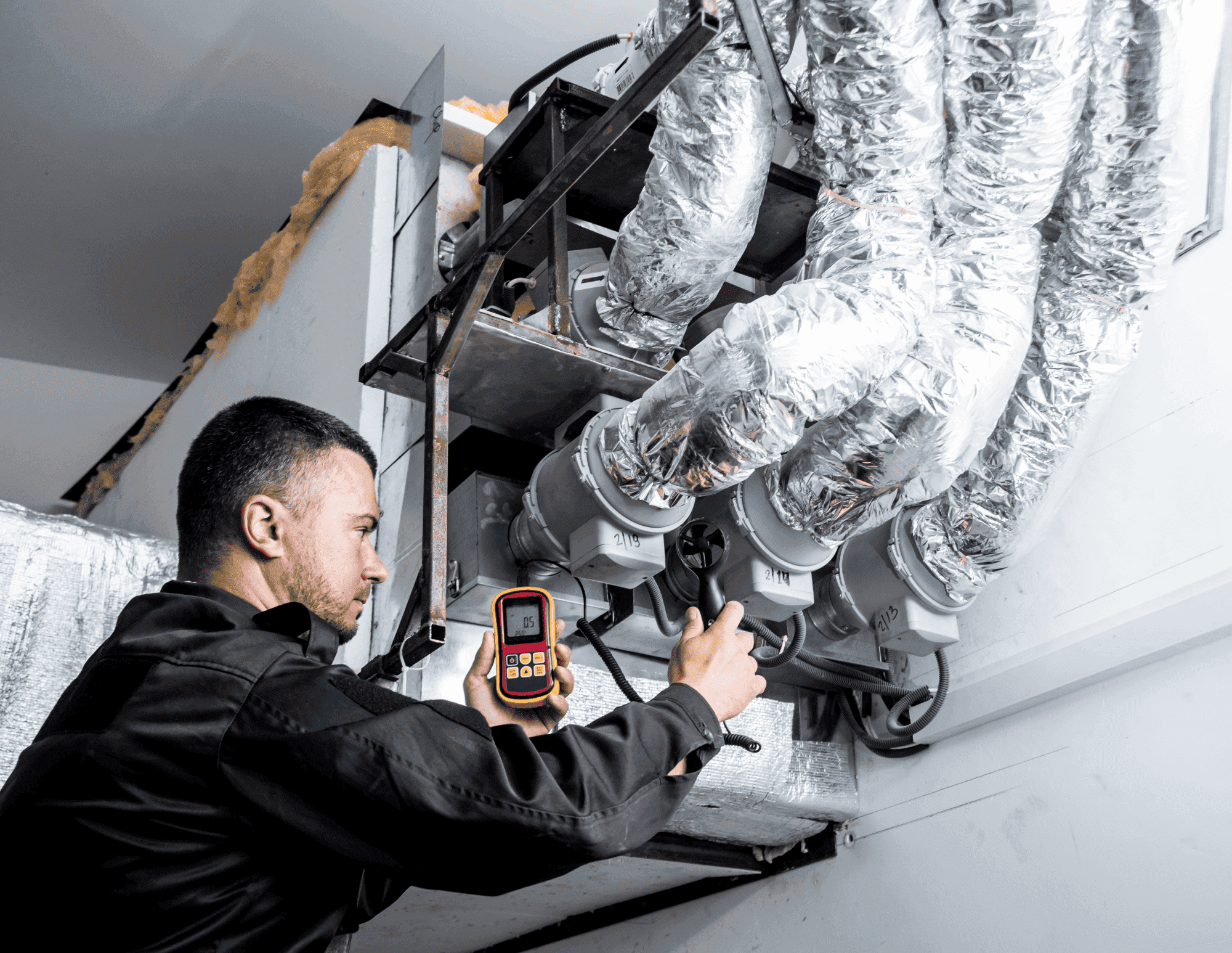 Técnico de Termacore revisando un aire acondicionado